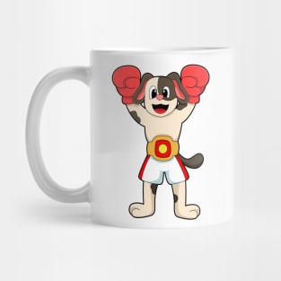 Dog as Boxing champion with Belt & Boxing gloves Mug